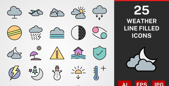 Набор иконок на тему weather