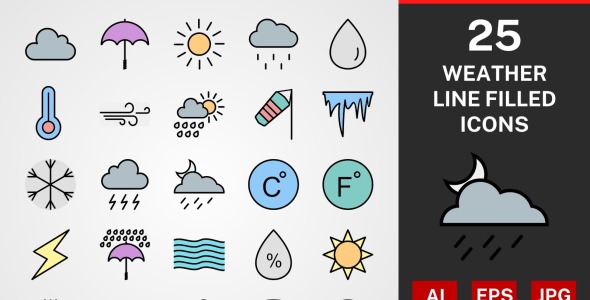 Набор иконок на тему weather