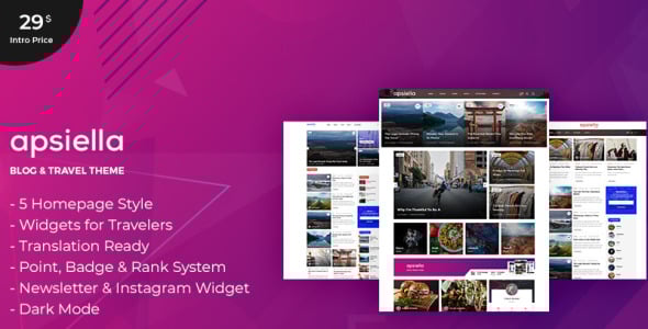 для блогеров и путешественников wordpress тема