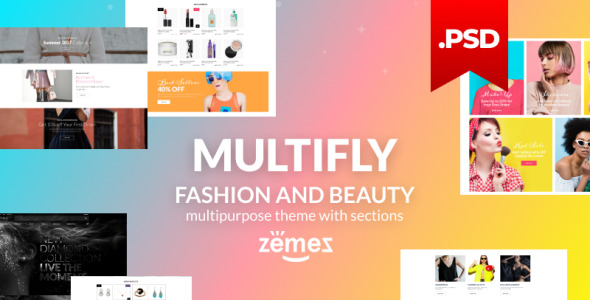 Адаптивный PSD шаблон на тему магазин косметики