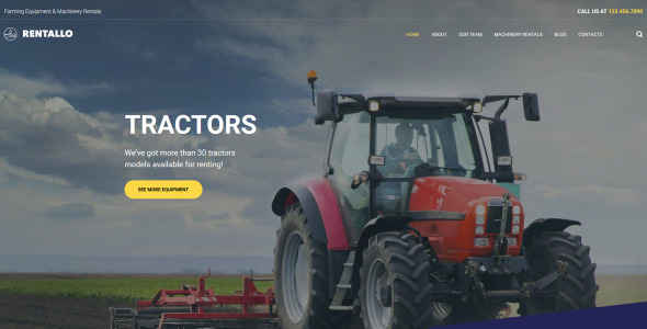 Farming Equipment &amp; Machinery Rentals Moto CMS 3 Template