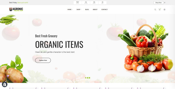 agronic-органический магазин shopify тема