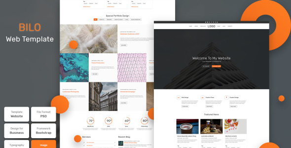 PSD шаблон на тему бизнес и услуги