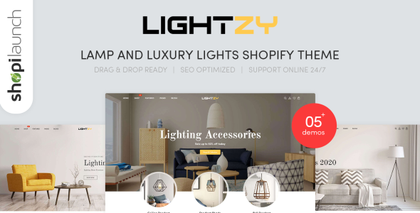 лампа и роскошные огни отзывчивая тема shopify