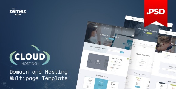Адаптивный PSD шаблон на тему доменный регистратор