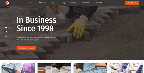 дорожный подрядчик wordpress тема