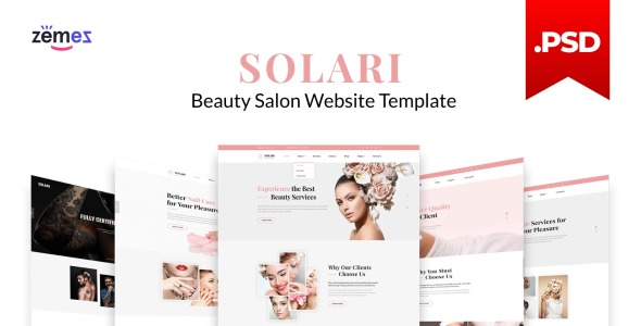 Адаптивный PSD шаблон на тему салон красоты