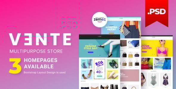 Адаптивный PSD шаблон на тему магазин сумок