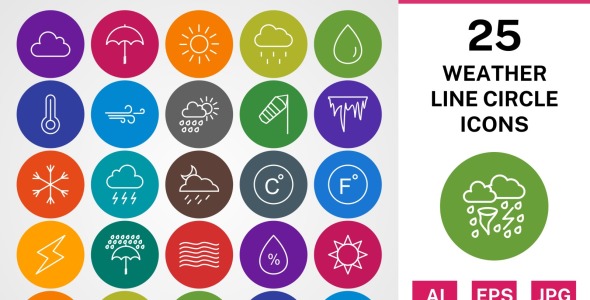 Набор иконок на тему weather