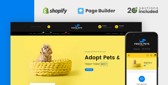 fiesta pets store shopify тема