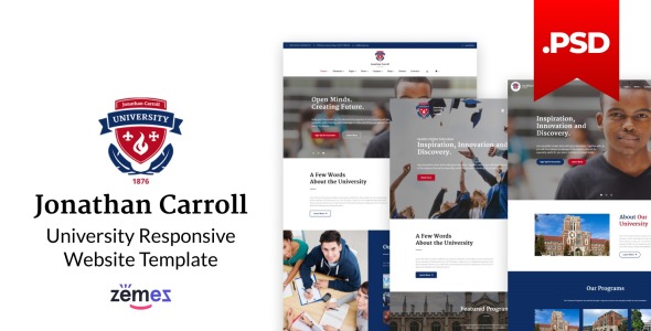 Адаптивный PSD шаблон на тему университет
