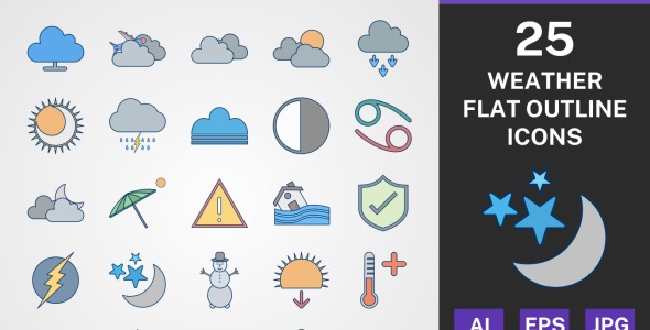 Набор иконок на тему weather