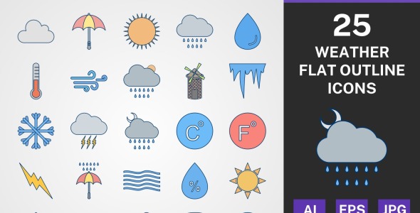 Набор иконок на тему weather