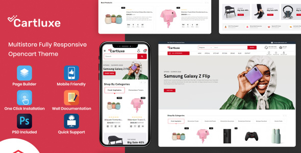 универсальный шаблон opencart супермаркета