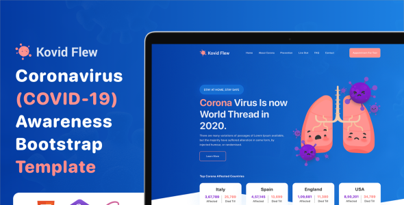 19) Awareness and Statistical Website Template