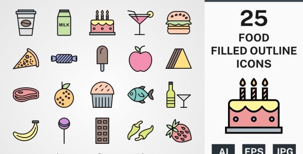 Набор иконок на тему food