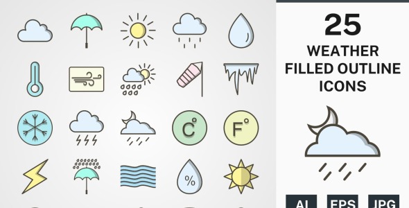 Набор иконок на тему weather