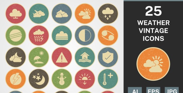 Набор иконок на тему weather