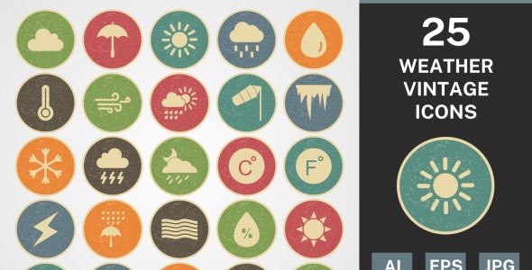 Набор иконок на тему weather