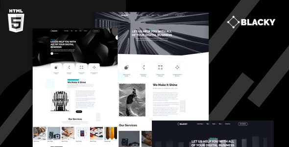 Blacky Minimal Digital Agency Website Template