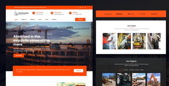 строительство и строительство бизнес joomla шаблон