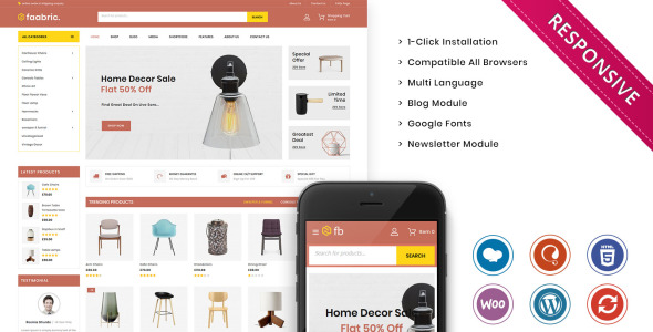 мебельный магазин отзывчивая тема woocommerce