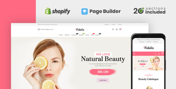 fidelis cosmetics store shopify тема