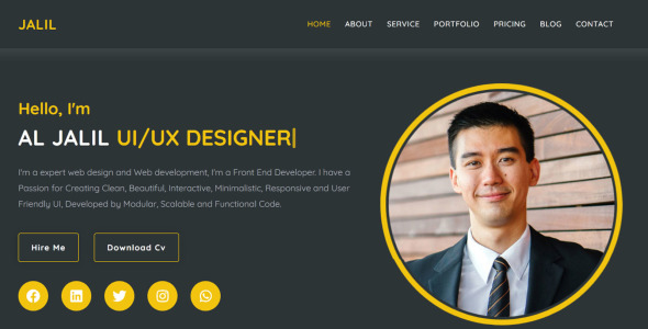 шаблон целевой страницы личного портфолио