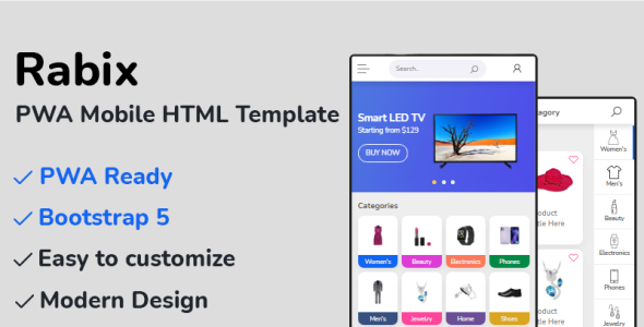 Адаптивный Шаблон для приложения на тему электроника
