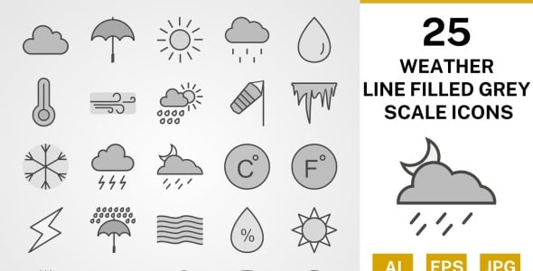 Набор иконок на тему weather
