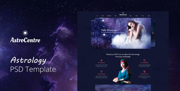 PSD шаблон на тему астрология