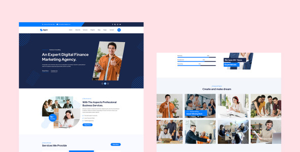 PSD шаблон на тему финансы