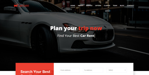 шаблон целевой страницы сервиса аренды автомобилей