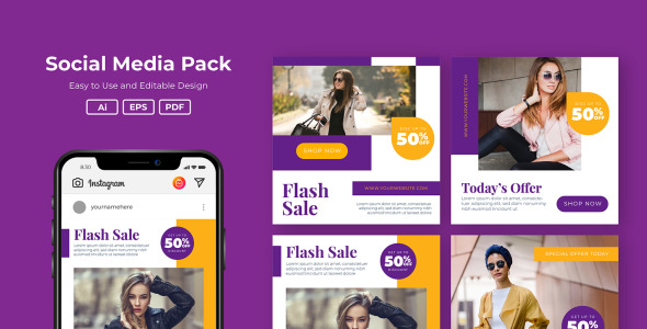 Шаблон для соцсетей на тему графика