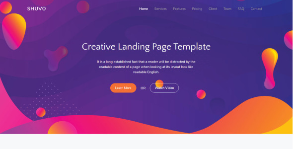 шуво творческий лендинг шаблон страницы