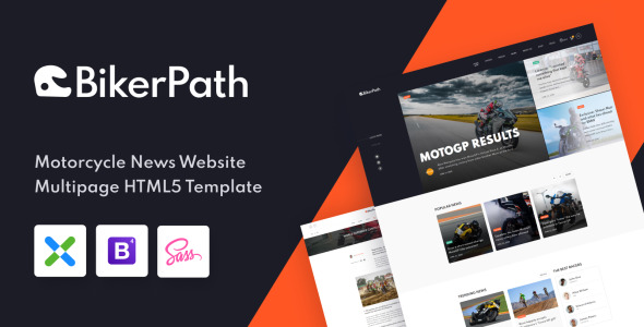 мотоцикл шаблон веб-сайта новостей