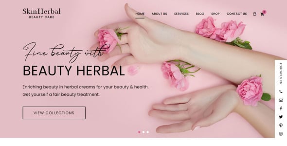 skinherbal beauty care wordpress тема