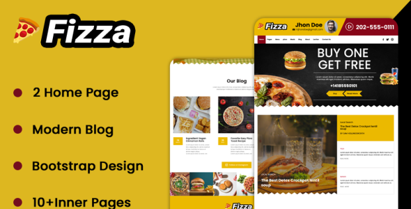 PSD шаблон на тему еда и ресторан