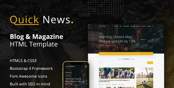 шаблон сайта блога и журнала