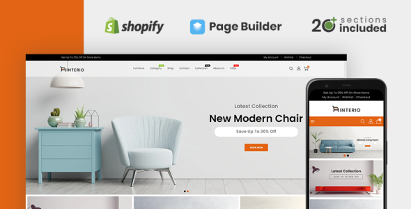 interio мебельный магазин shopify тема