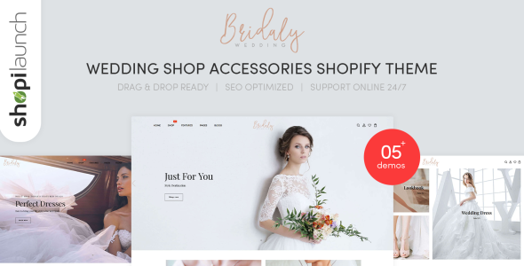 свадебный магазин аксессуаров отзывчивая тема shopify