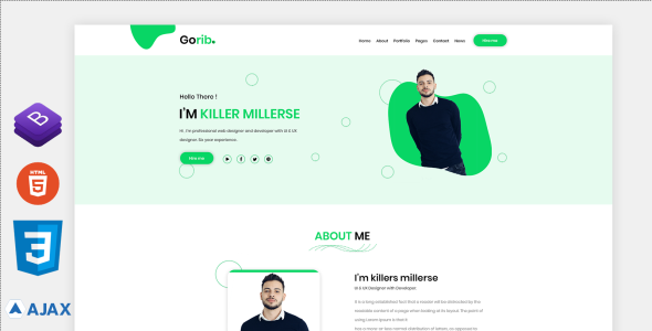 шаблон целевой страницы личного портфолио