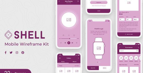 Download Shell Mobile Wireframe Kit UI Elements - UI элементы на тему ...