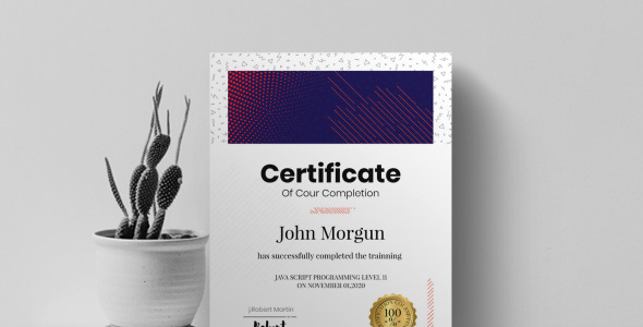 Шаблон сертификата на тему графика