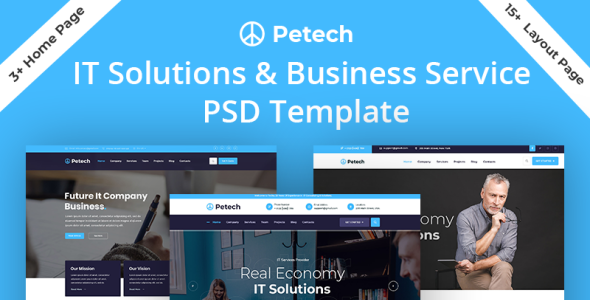 PSD шаблон на тему информационные технологии