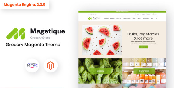 Magetique Grocery Online Template Magento Theme