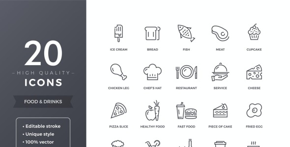 Набор иконок на тему food