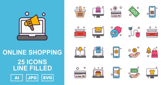 Набор иконок на тему shopping