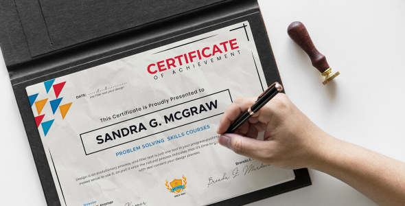 Шаблон сертификата на тему графика