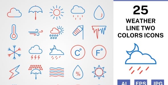 Набор иконок на тему weather